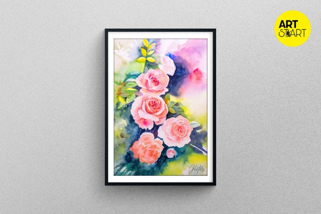 Pink Rose Painting